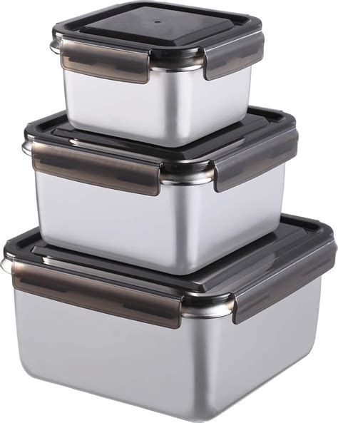 camping metal food storage box|6 pack stainless steel food containers.